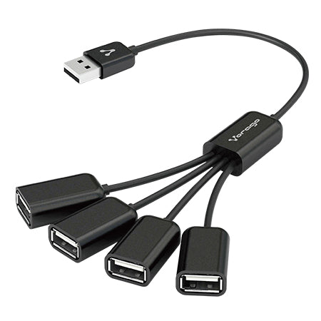 Hub USB VORAGO HU-101 - USB 2.0, Negro, 4 puertos Hub USB VORAGO HU-101 - USB 2.0, Negro, 4 puertos